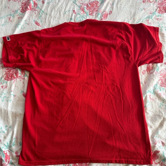 Vintage Budweiser Bud Beer Shirt Red 2-Button “King of Beers” DA Patch Size XL - Picture 3 of 4